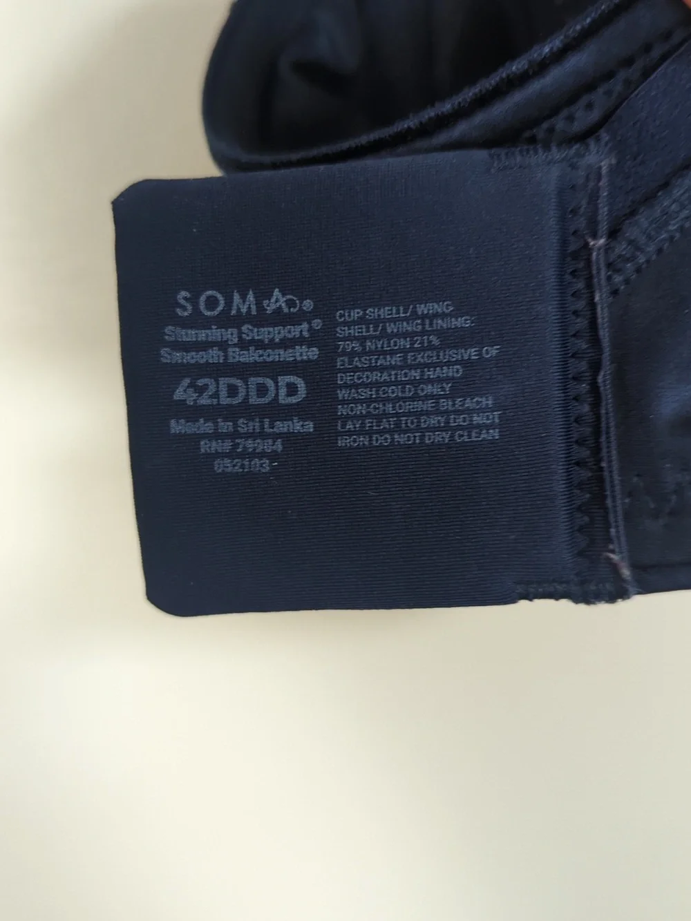 Sonoma 42DDD‎ Dark Navy Blue Stunning Support Smoothing Balconette Bra